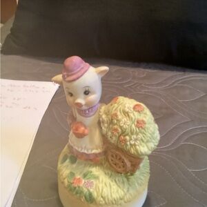 Schmid vintage pig music box, height 6.25”, base, 3 3/4”,